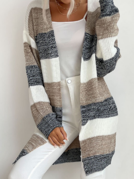 Elodie - Striped Knit Cardigan for Layering