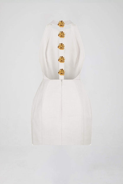 Celestine - Glamorous Halter Mini Dress Elegant Partywear Backless Design