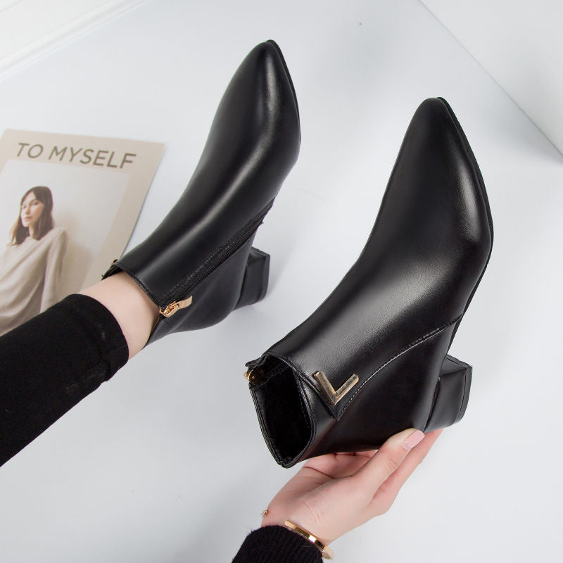 Isla - Leather Ankle Boots